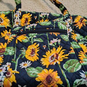 Vera Bradley ' sunflower' small vera tote with matching zip id